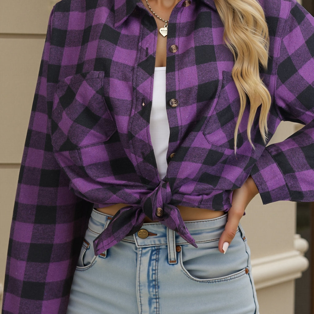 Relaxed Buffalo Check Shirt | Cotton Blend | Casual Wear for Everyday Use