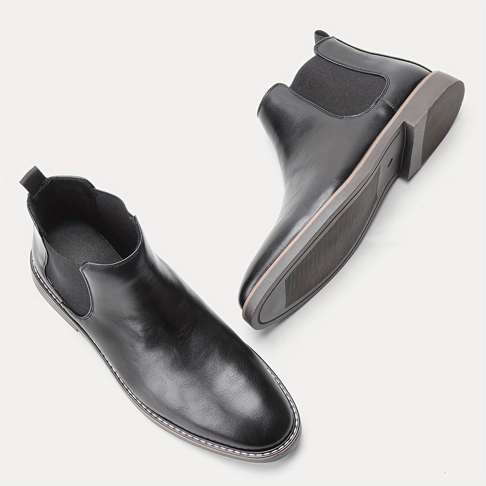 Men's Leather Chelsea Boots with Elastic Gussets – Casual, Everyday Wear