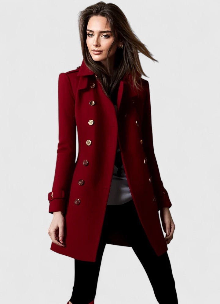 Elegant Coat with Button Detail – Smart Casual, Evening Wear