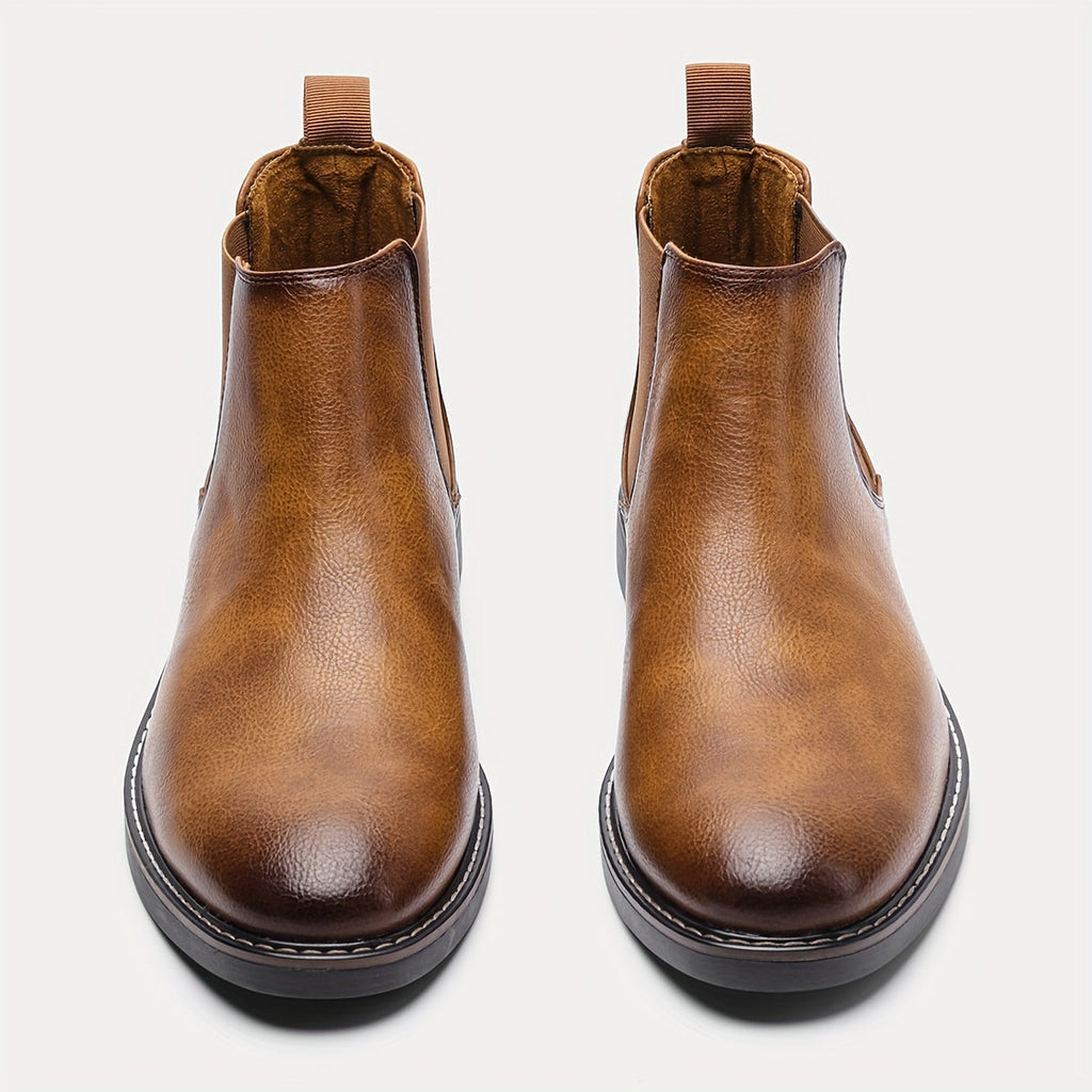 Men's Leather Chelsea Boots with Elastic Gussets – Casual, Everyday Wear