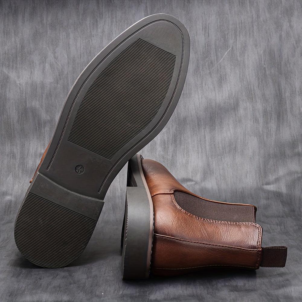 Men's Leather Chelsea Boots with Elastic Gussets – Casual, Everyday Wear