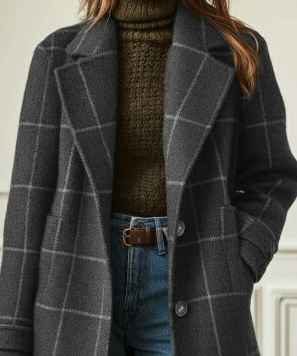 Wool Check Coat – Warm Layering, Stylish Everyday Wear