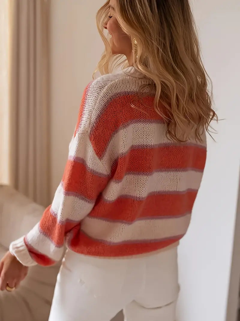 Blush Stripe Jumper – Relaxed Fit, Soft Knit – Casual, Everyday Wear