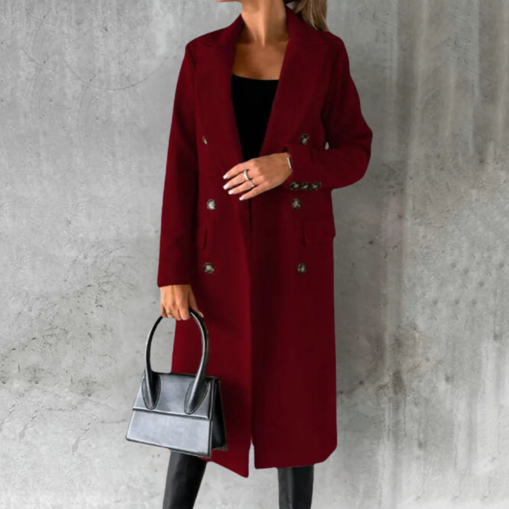 Luxe Wool Trench Coat in Blue or Beige – Office, Casual, Everyday Wear