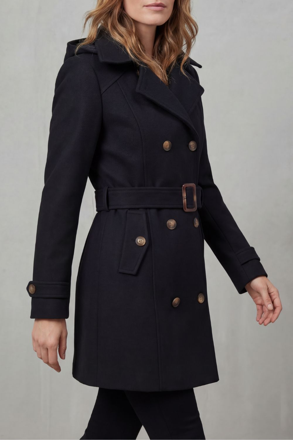 Women's Hooded Trench Coat, Custom Tailored Fit – Casual Wear, Outdoor Activities