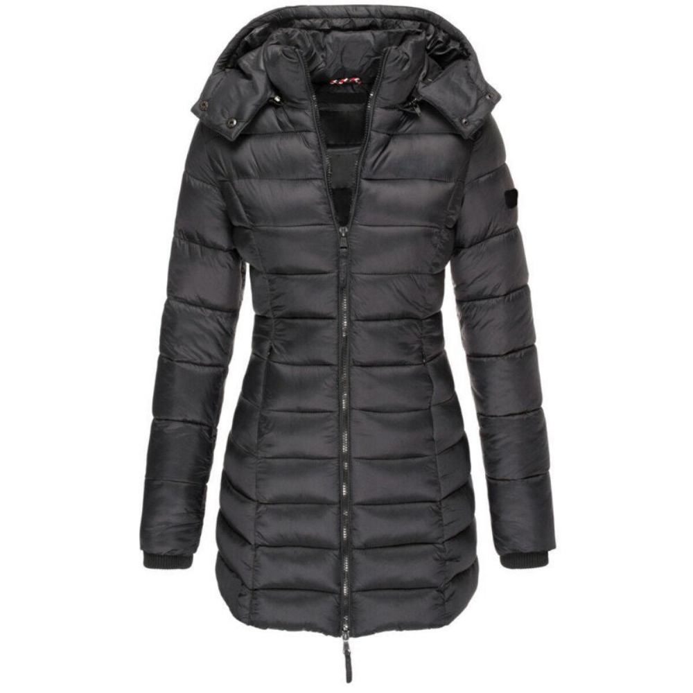 Comfortable Hooded Down Jacket with Zip – Outdoor, Casual Wear