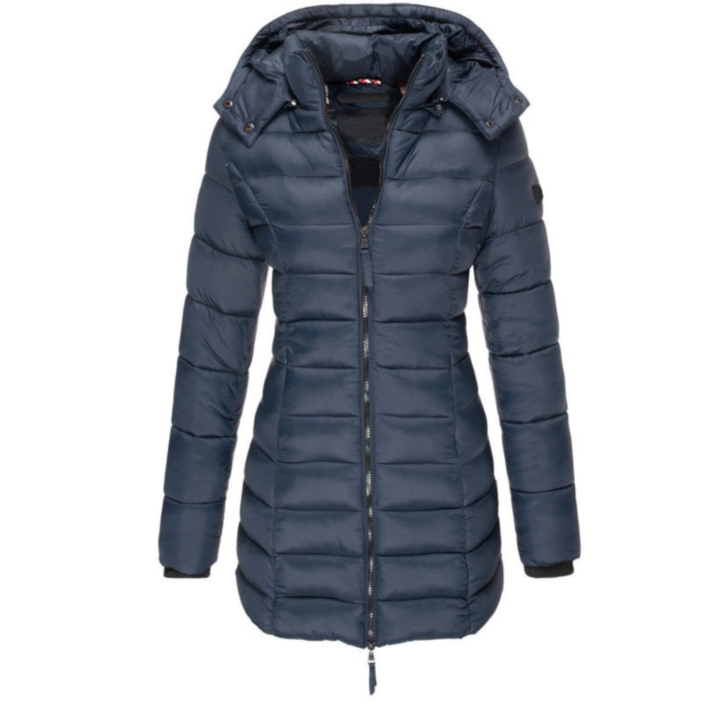 Comfortable Hooded Down Jacket with Zip – Outdoor, Casual Wear
