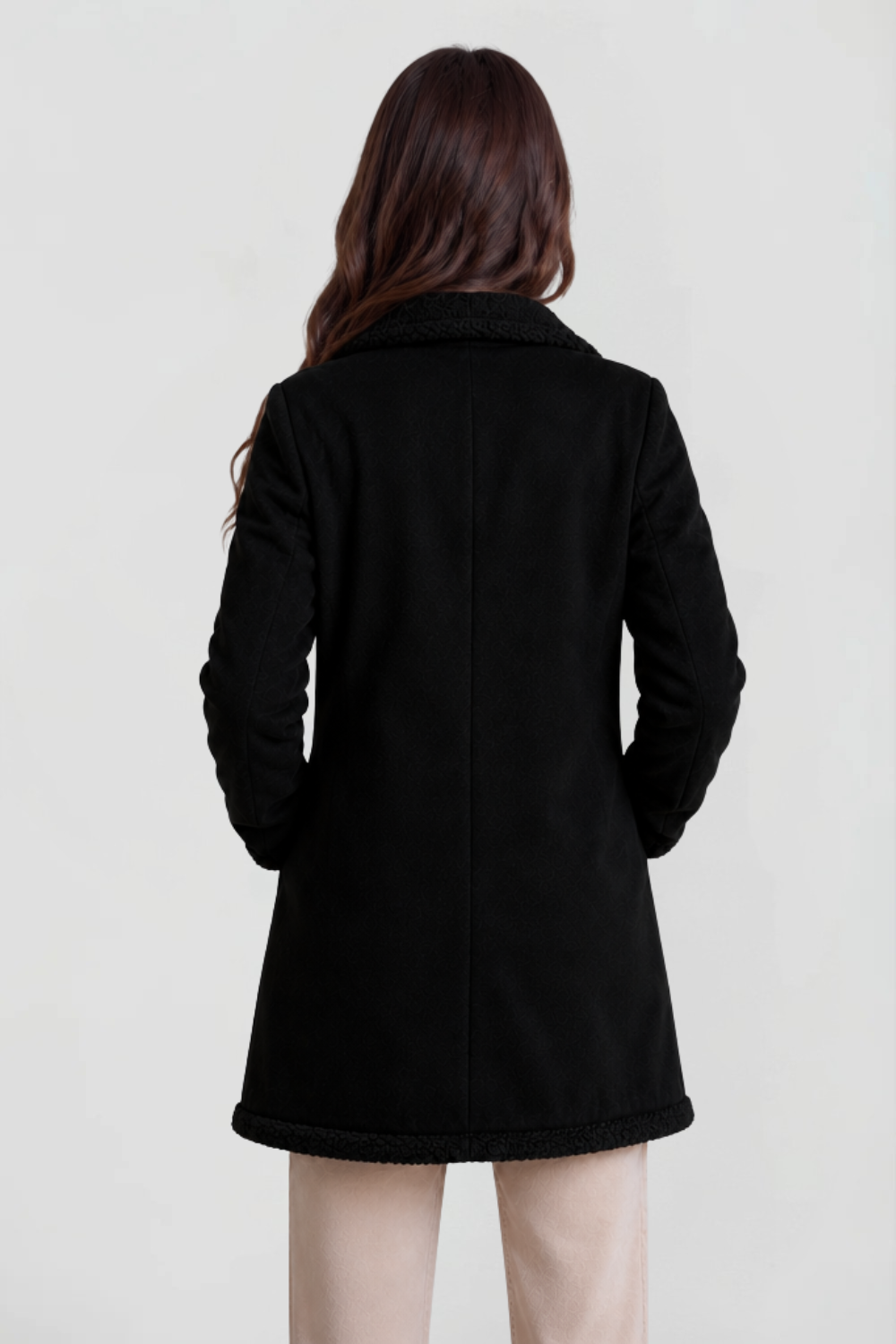 Longline Shearling Coat in Suede – Stylish Layering, Winter Warmth