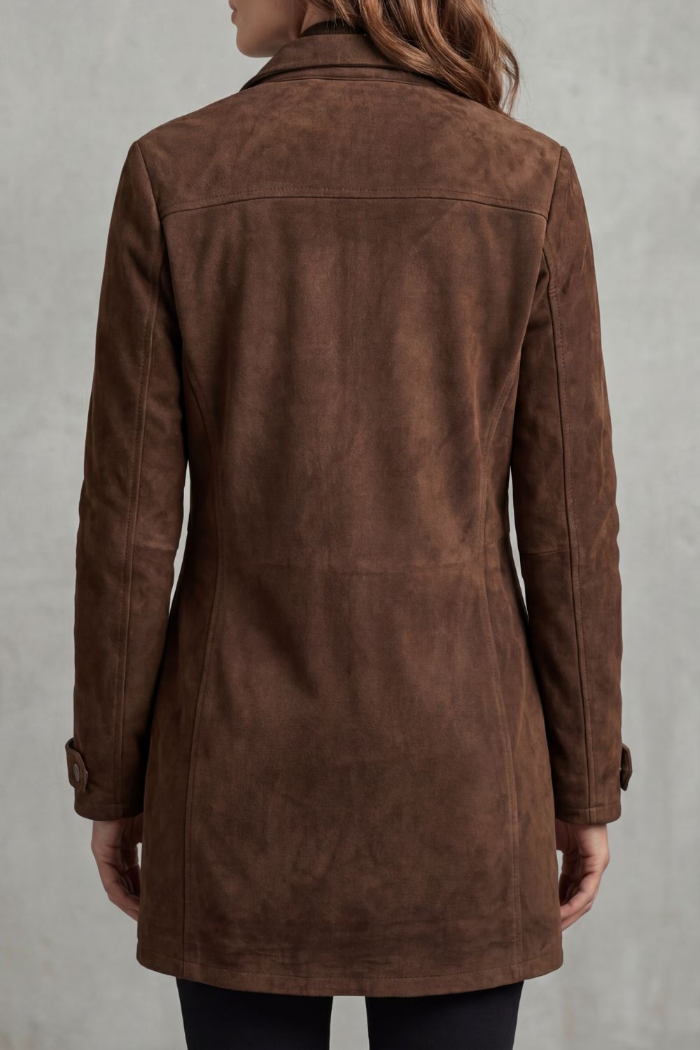 Women's Longline Suede Coat – Stylish Winter Layer, Everyday Wear