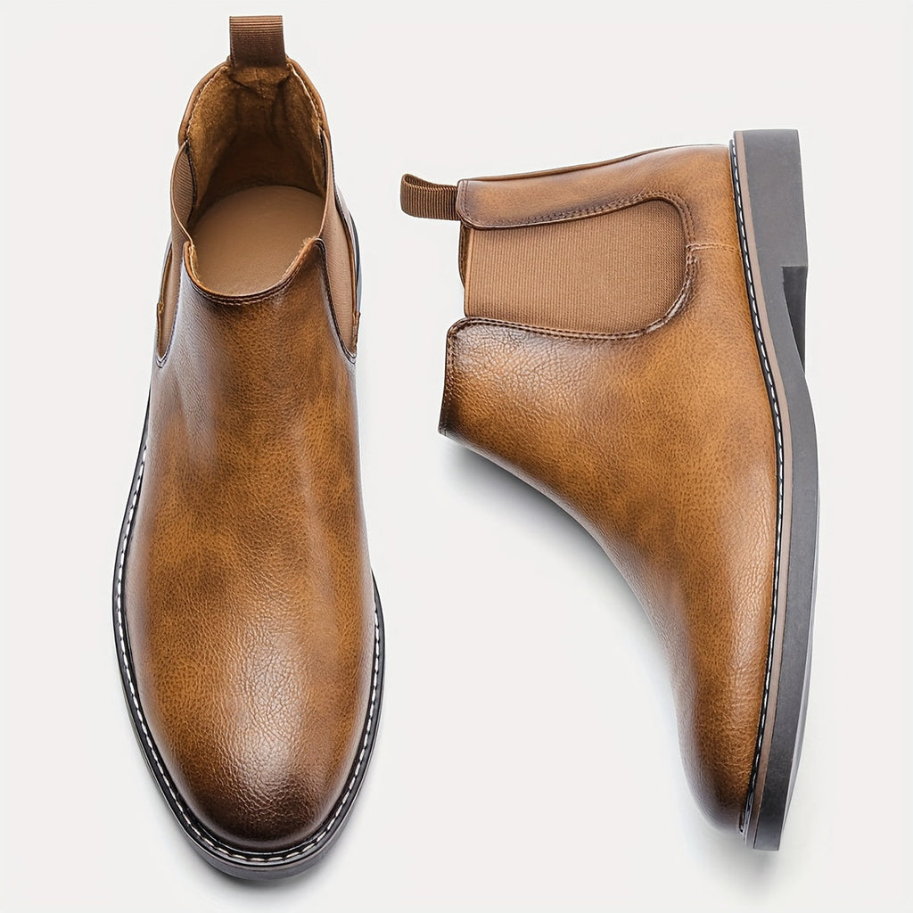 Men's Leather Chelsea Boots with Elastic Gussets – Casual, Everyday Wear