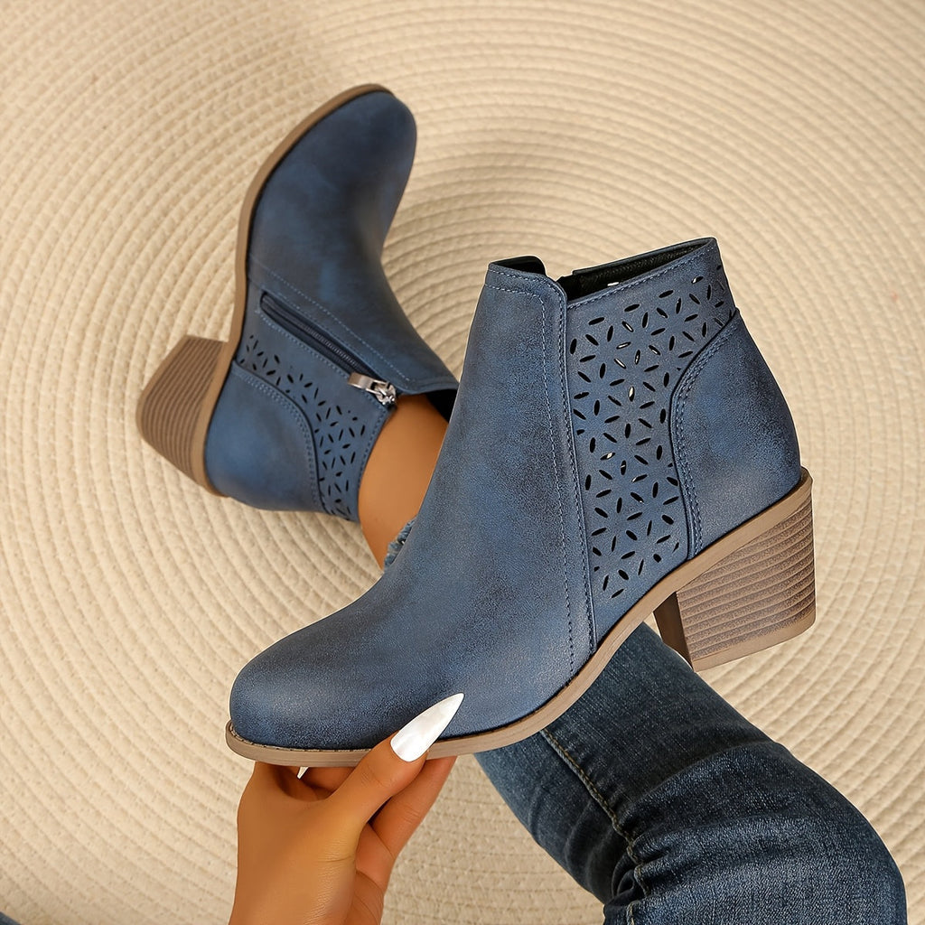 Orthopaedic Boots with Back Zipper and Block Heel – Comfort, Everyday Wear