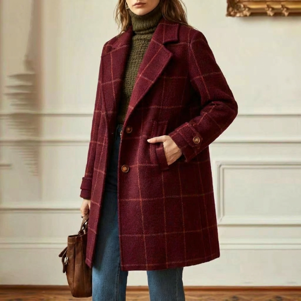 Wool Check Coat – Warm Layering, Stylish Everyday Wear