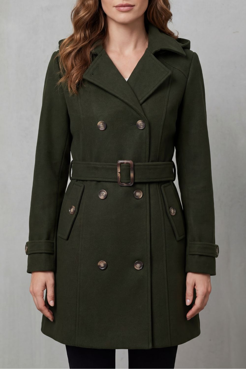Women's Hooded Trench Coat, Custom Tailored Fit – Casual Wear, Outdoor Activities