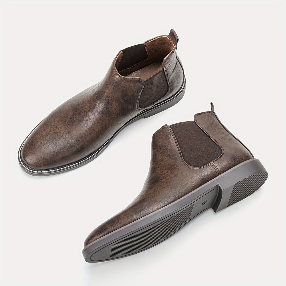 Men's Leather Chelsea Boots with Elastic Gussets – Casual, Everyday Wear