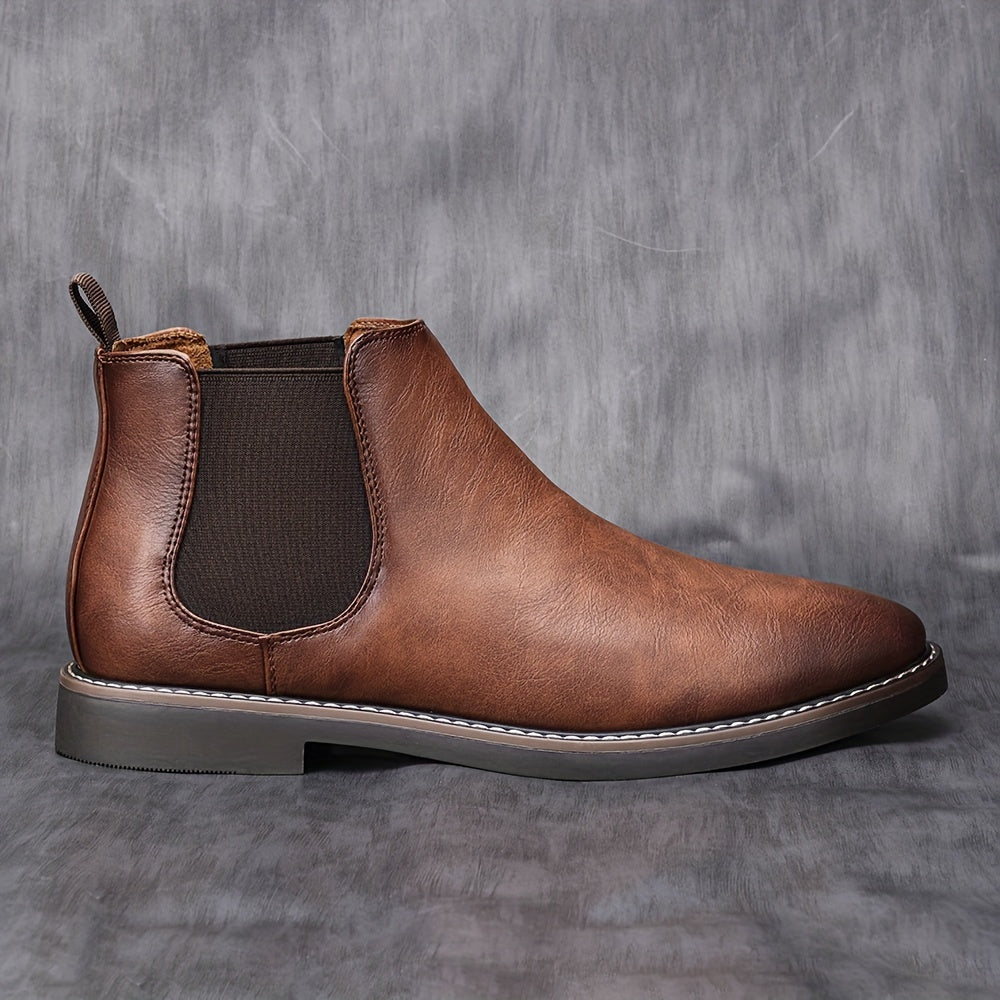 Men's Leather Chelsea Boots with Elastic Gussets – Casual, Everyday Wear