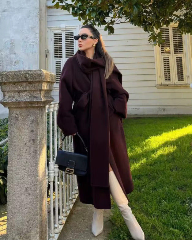Bordeaux Wrap Coat – Stylish Women's Outerwear, Perfect for Everyday Wear, Casual Outings