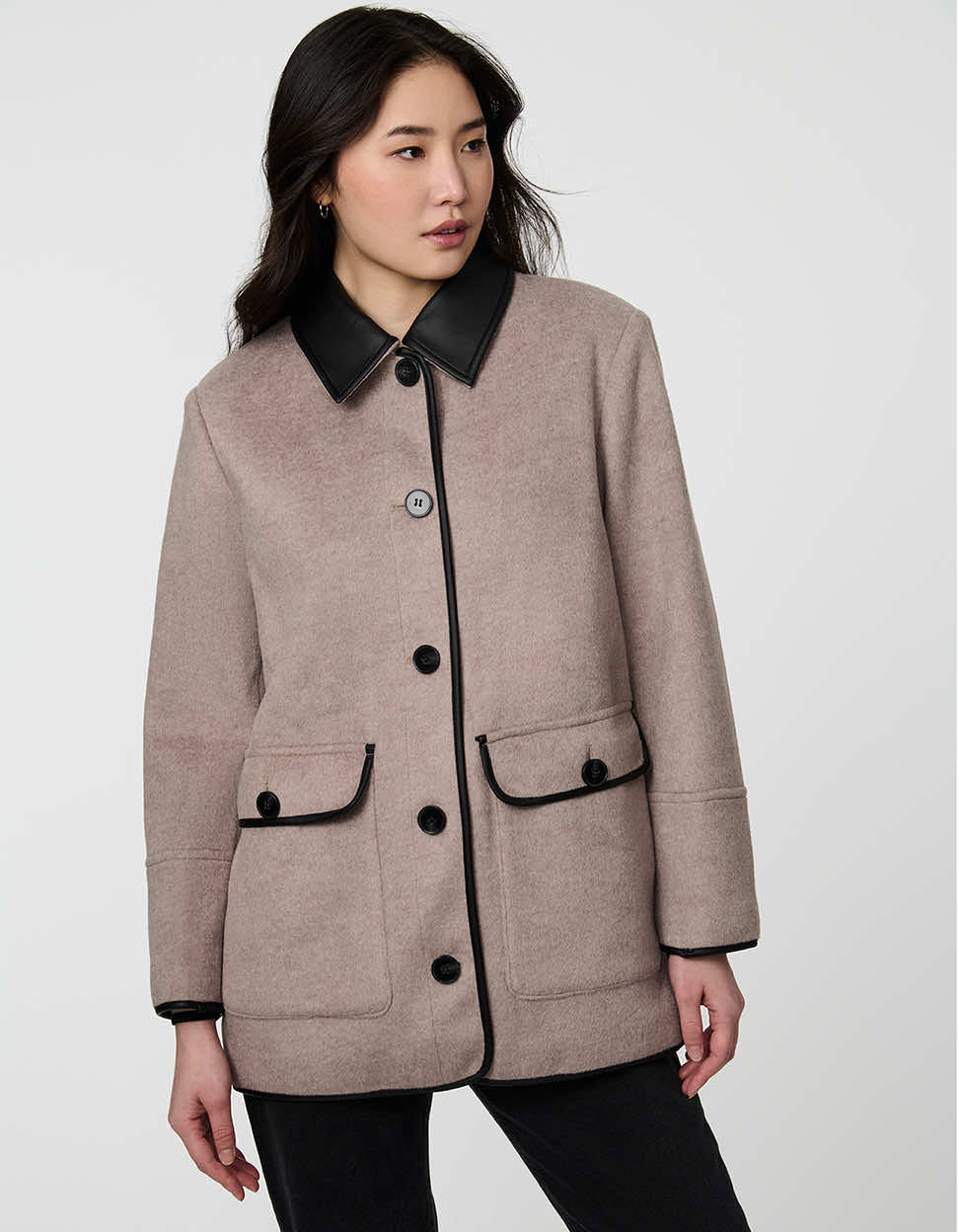 Utility Coat in Soft Fabric with Pockets – Casual, Everyday Wear