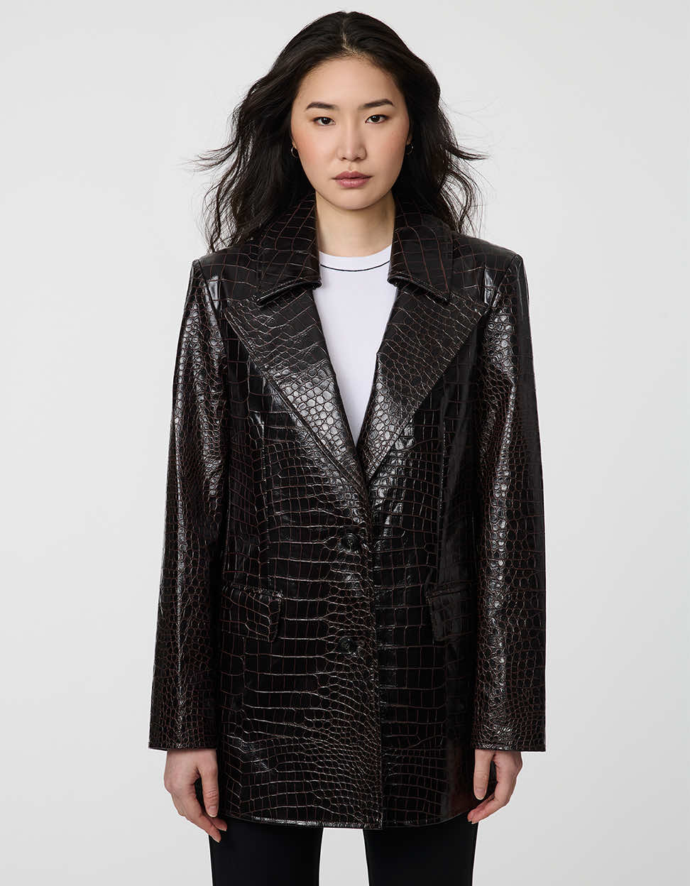 Croc Embossed Blazer – Office, Evening Wear