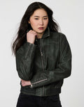 Faux Leather Bomber Jacket – Casual Wear, Everyday Style