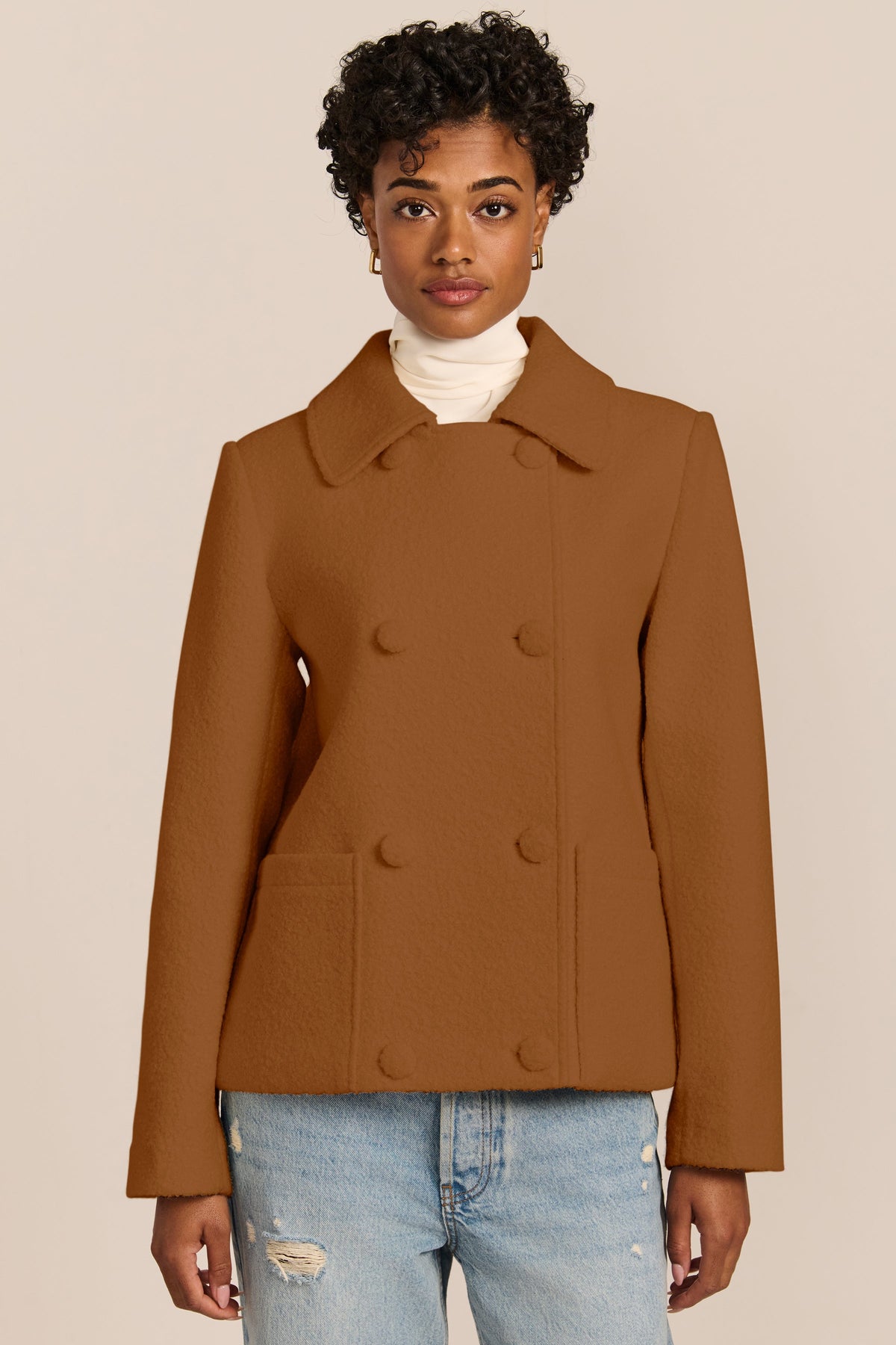 Double-Breasted Bouclé Jacket – Smart Casual, Office Wear