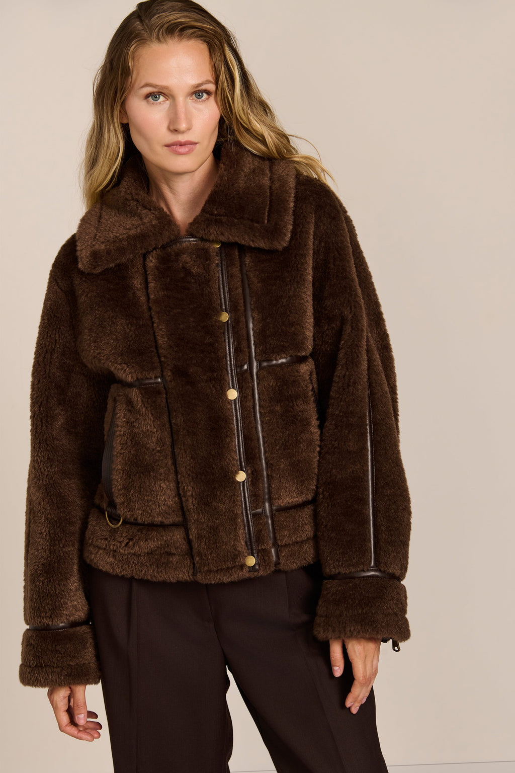 Faux Shearling Utility Jacket – Casual Wear, Layering Essential