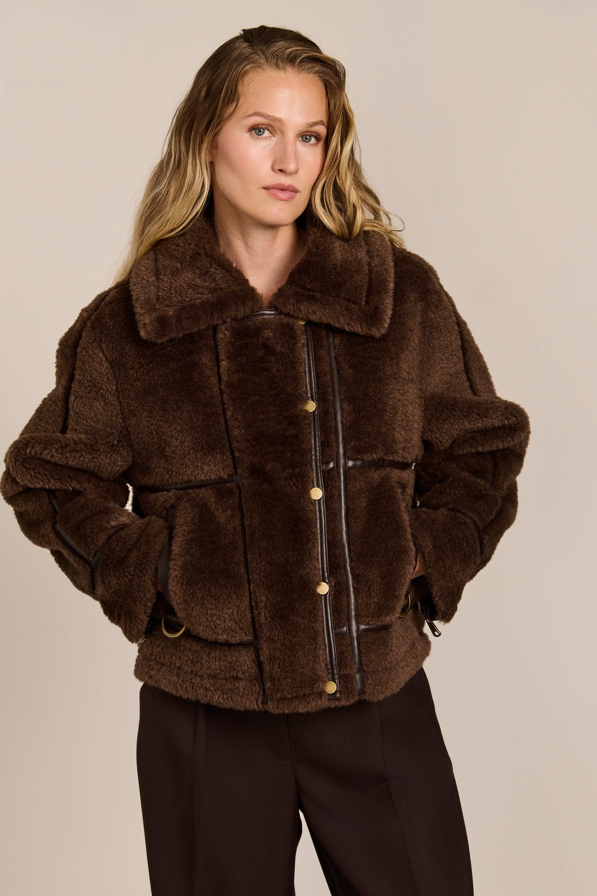 Faux Shearling Utility Jacket – Casual Wear, Layering Essential