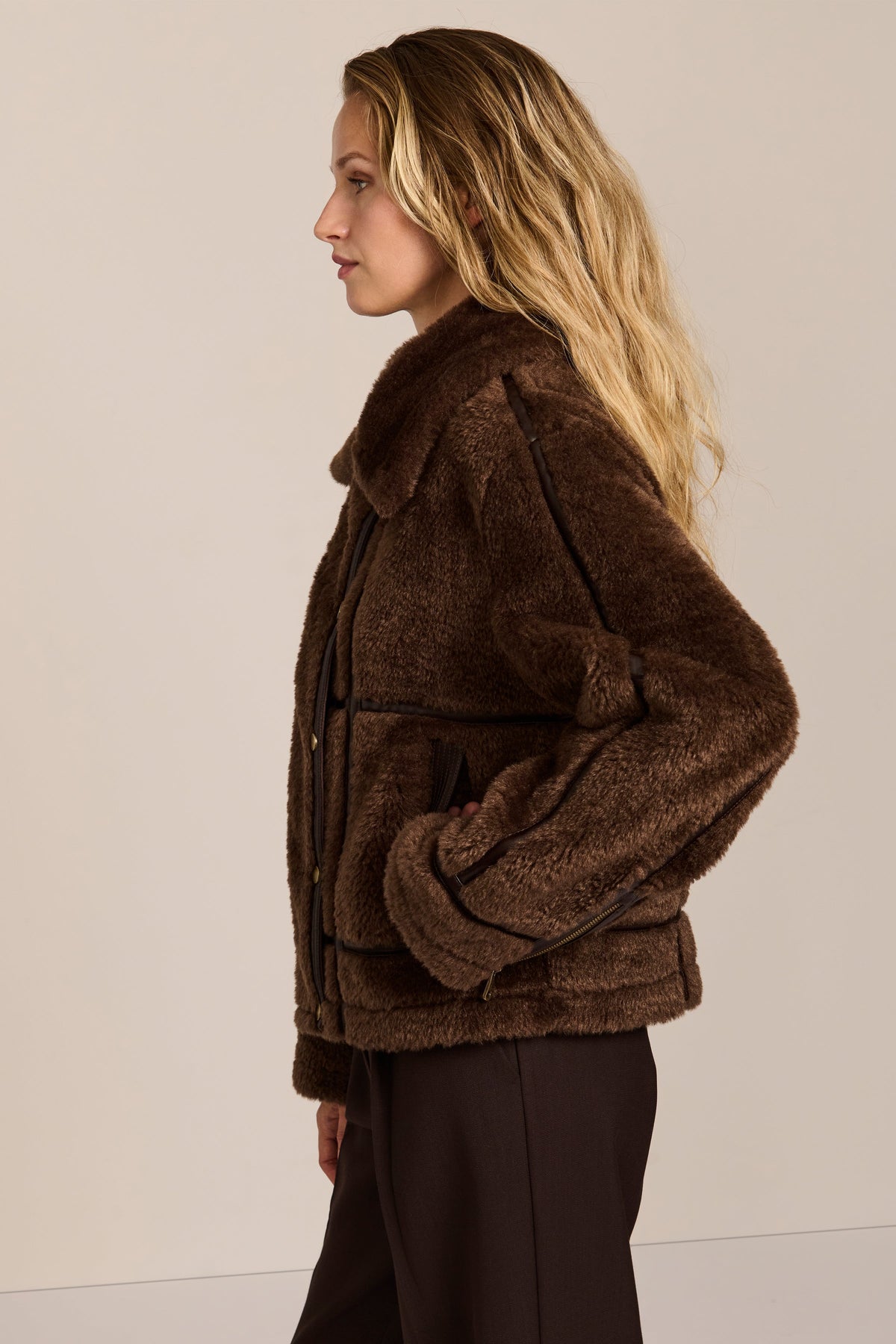 Faux Shearling Utility Jacket – Casual Wear, Layering Essential