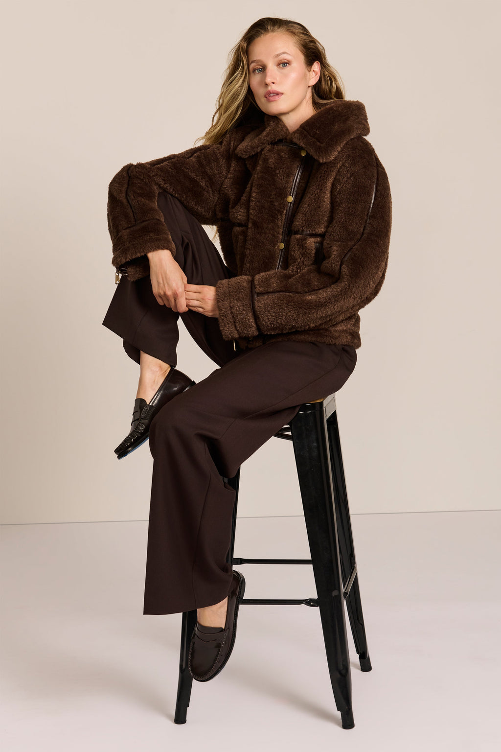 Faux Shearling Utility Jacket – Casual Wear, Layering Essential