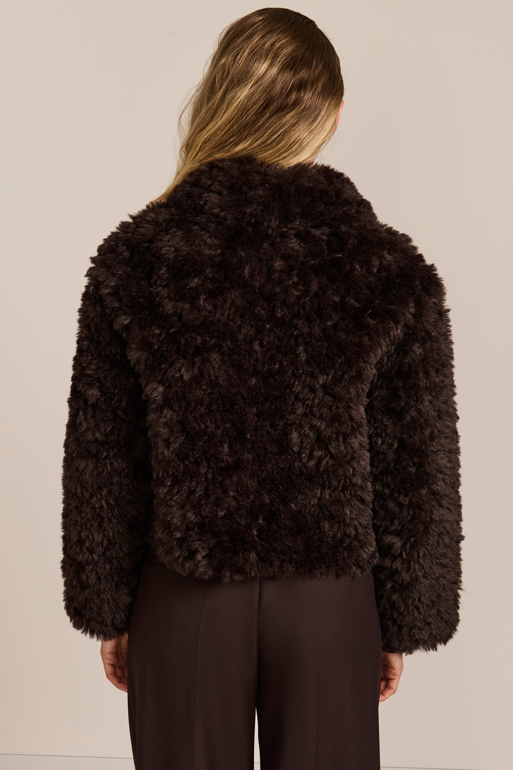 Curly Faux Fur Jacket – Women's Casual Outerwear, Winter Layering