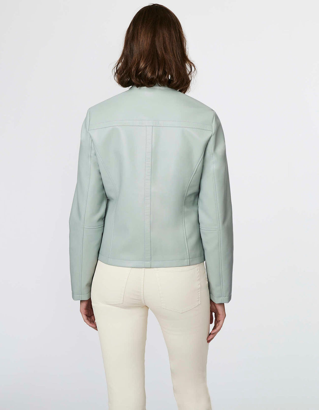 Vegan Leather Jacket in Light Green – Casual Wear, Everyday Style