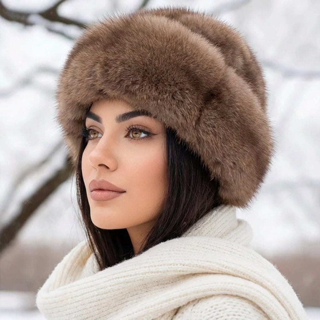 Elegant Mink Fur Hat – Stylish Winter Accessory, Gift for Her
