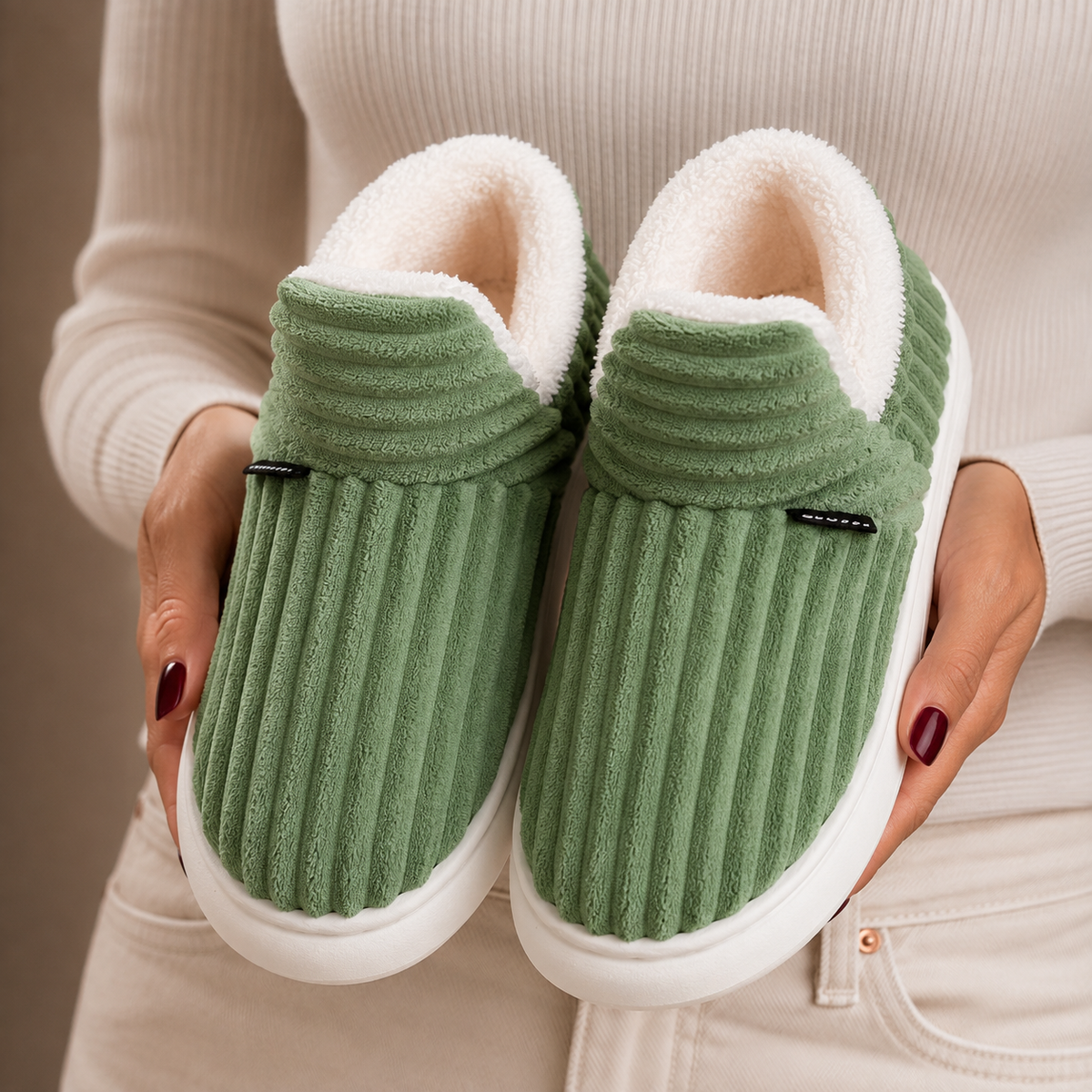 Women's Winter Slippers – Warm Fleece Lined, Slip-On House Shoes – Comfort, Home