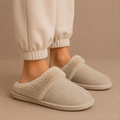 Women's Suede Mule Slippers with Warm Fur Lining – Indoor Comfort, House Relaxation