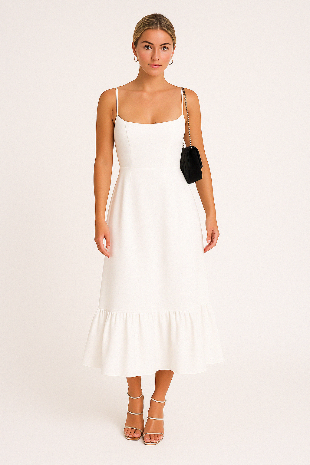 Square-Neck Midi Dress – Square Neck, Occasion Gown for Weddings & Events