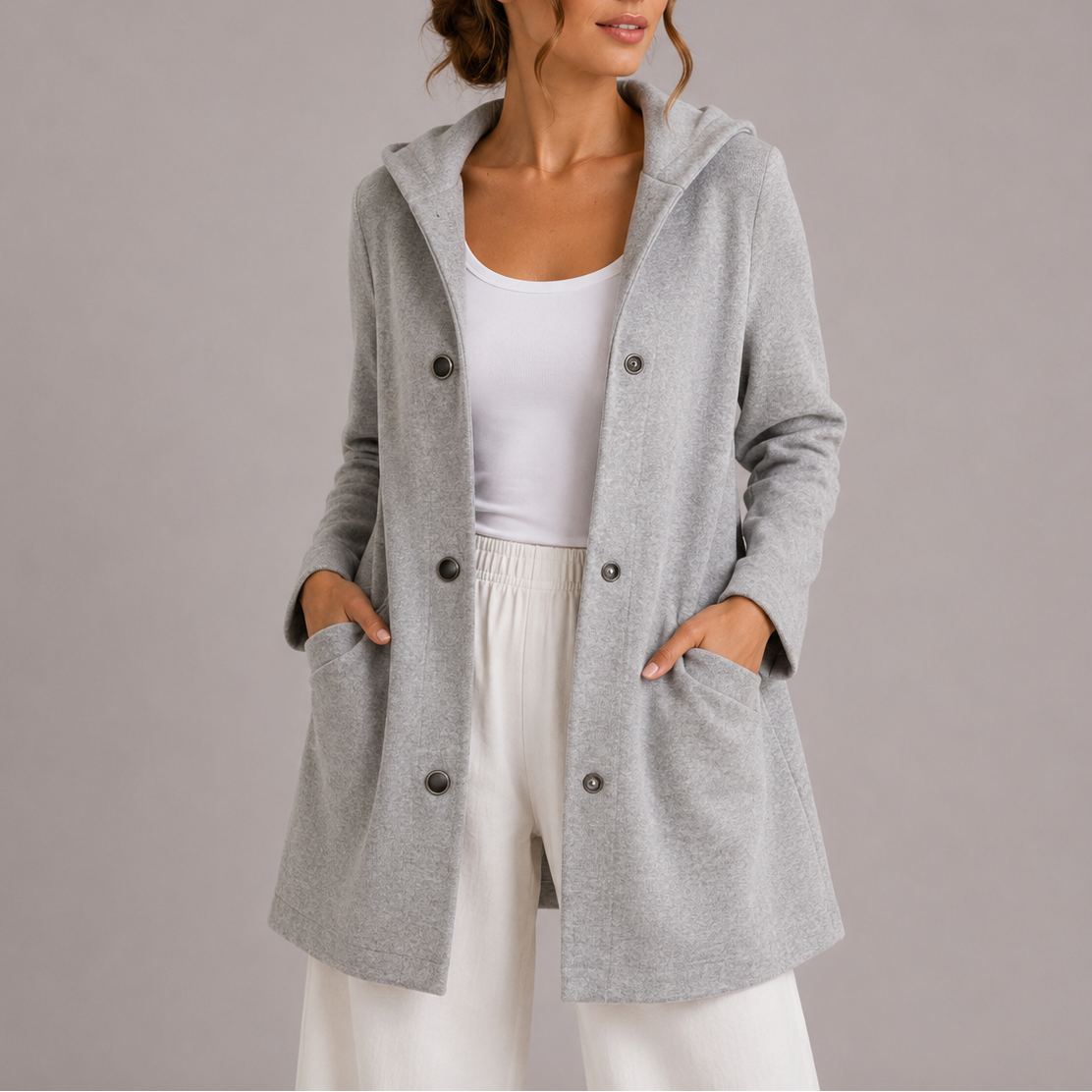 Women's Casual Hooded Jacket with Pockets – Everyday Wear, Relaxed Style