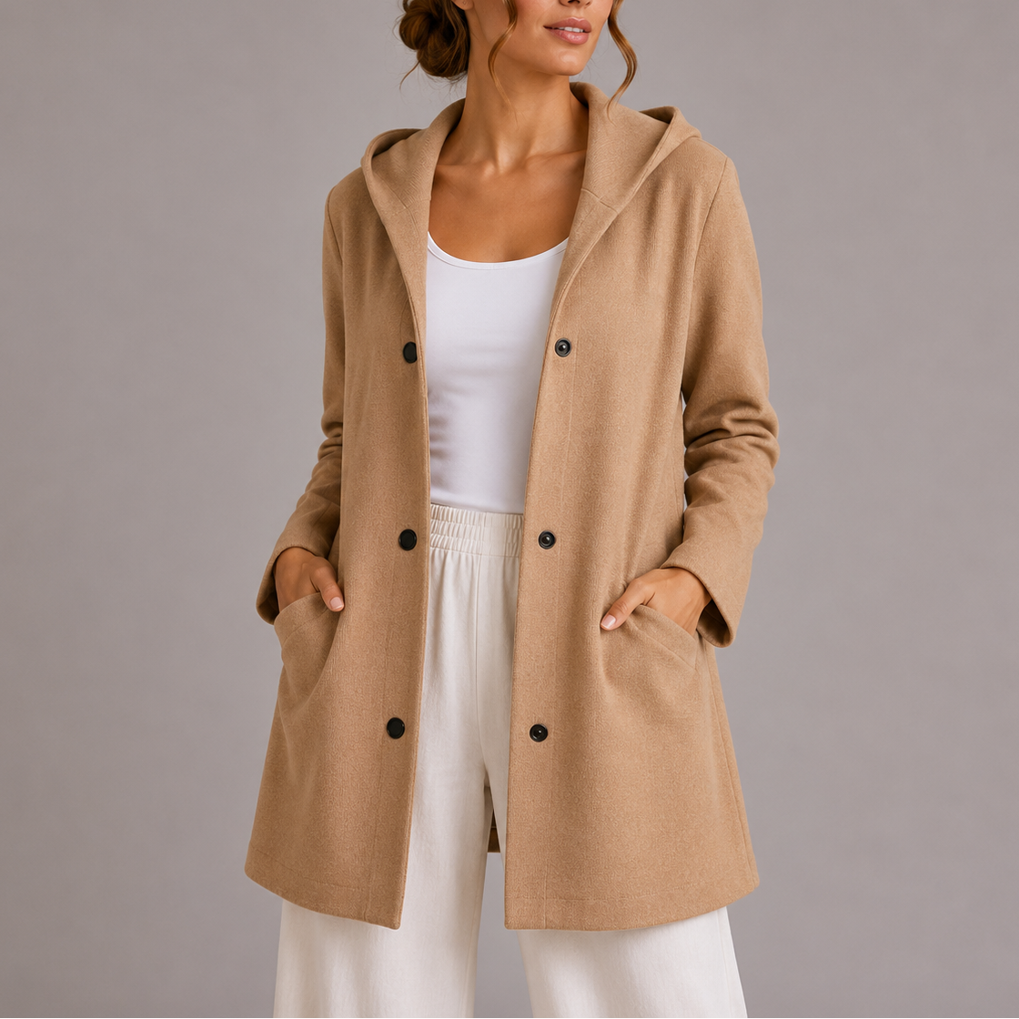 Women's Casual Hooded Jacket with Pockets – Everyday Wear, Relaxed Style