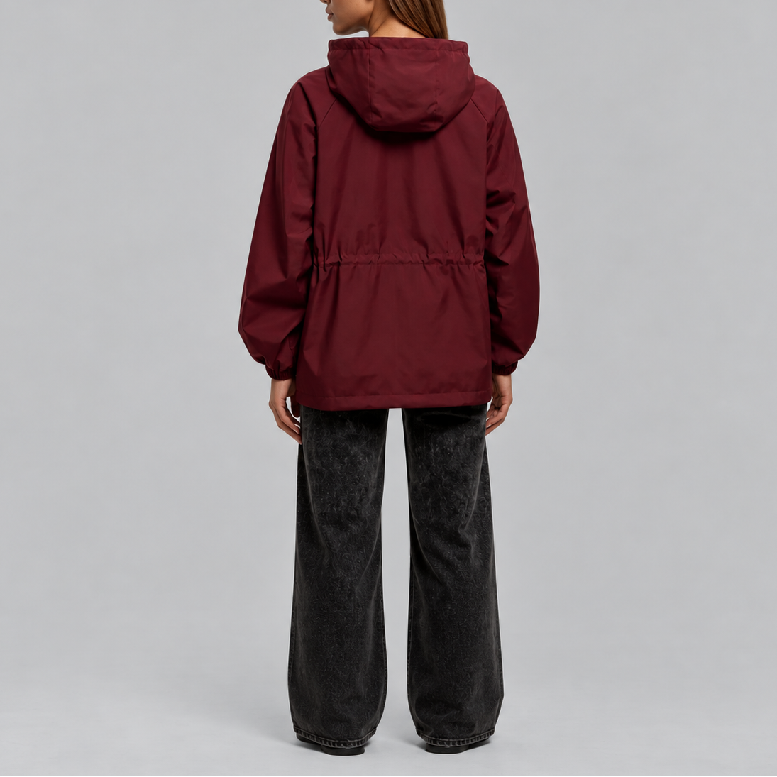 Women's Waterproof Hooded Jacket with Adjustable Drawstring – Outdoor, Travel