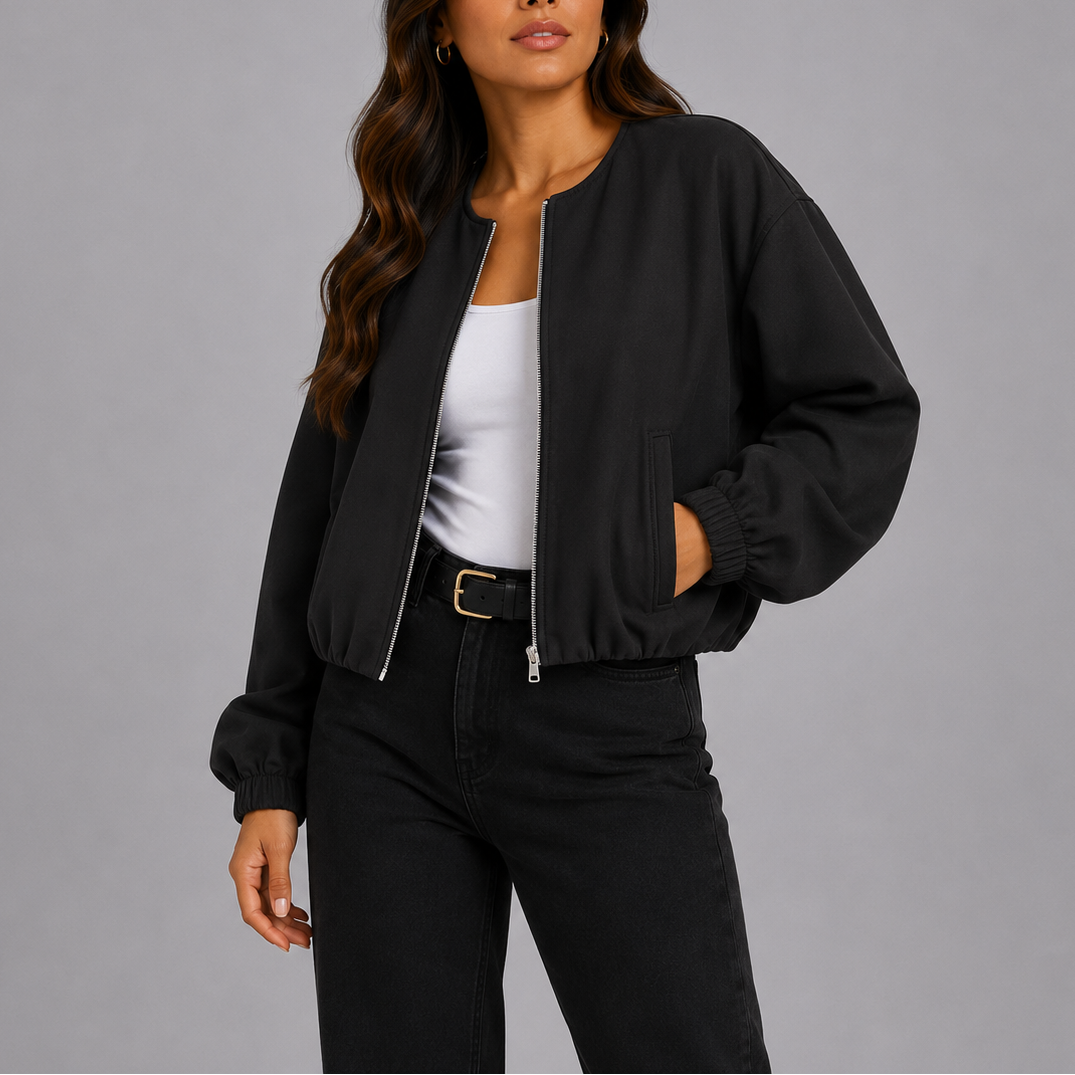 Women's Lightweight Bomber Jacket – Casual Wear, Everyday Style