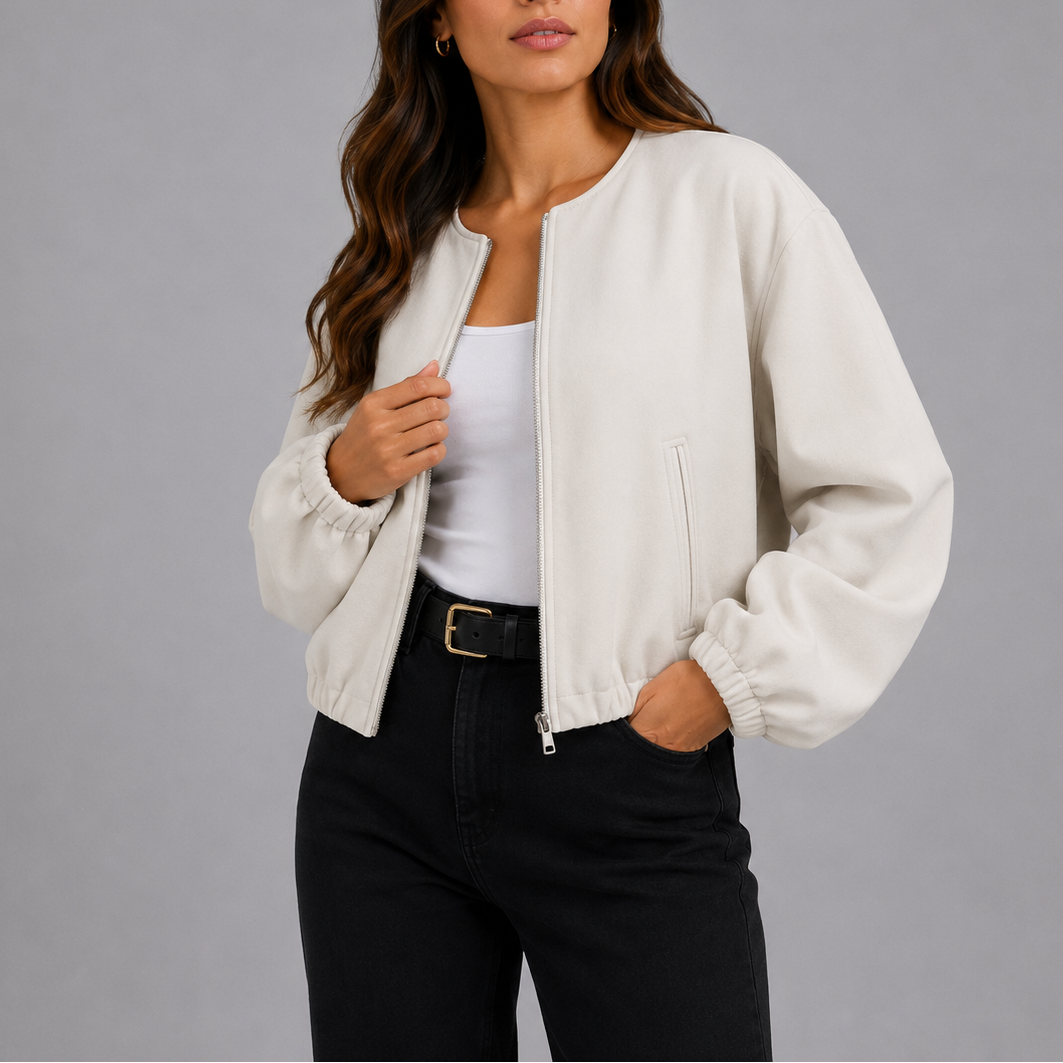 Women's Lightweight Bomber Jacket – Casual Wear, Everyday Style