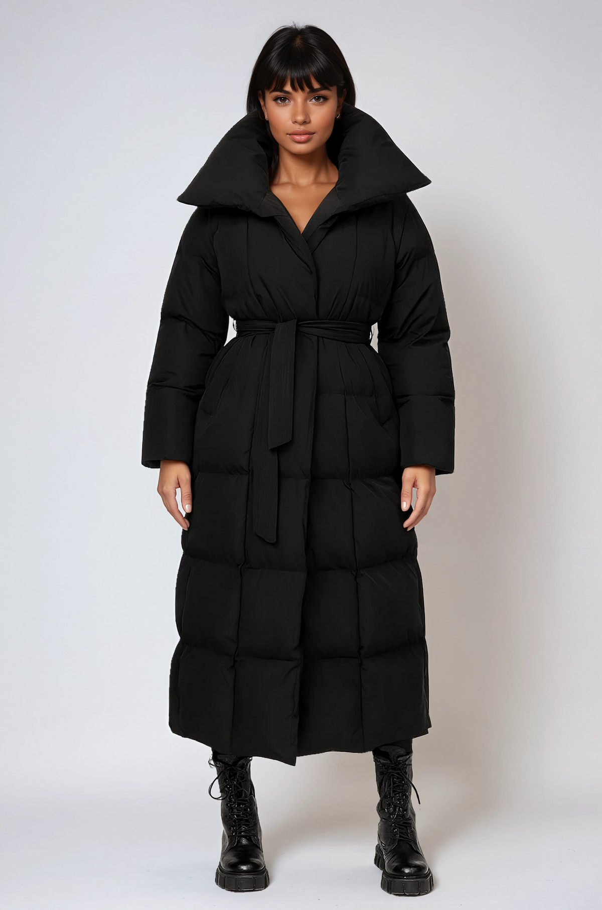 Long Quilted Winter Coat in Black – Stylish Warmth for Everyday Wear, Casual Outings