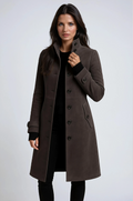 High-Collared Trench Coat – Stylish Outerwear for Office, Casual Wear