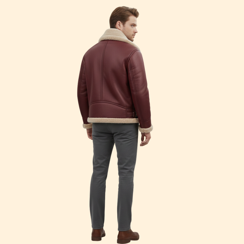 Classic Shearling Aviator Jacket – Winter Fashion, Casual Wear