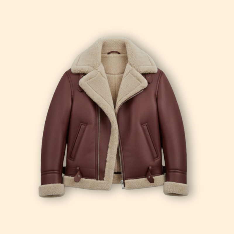 Classic Shearling Aviator Jacket – Winter Fashion, Casual Wear