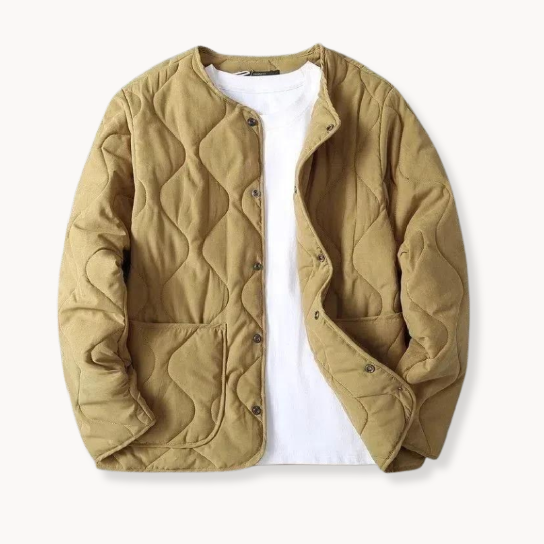 Quilted Jacket in Olive Green or Mustard – Casual Layering, Outdoor Wear