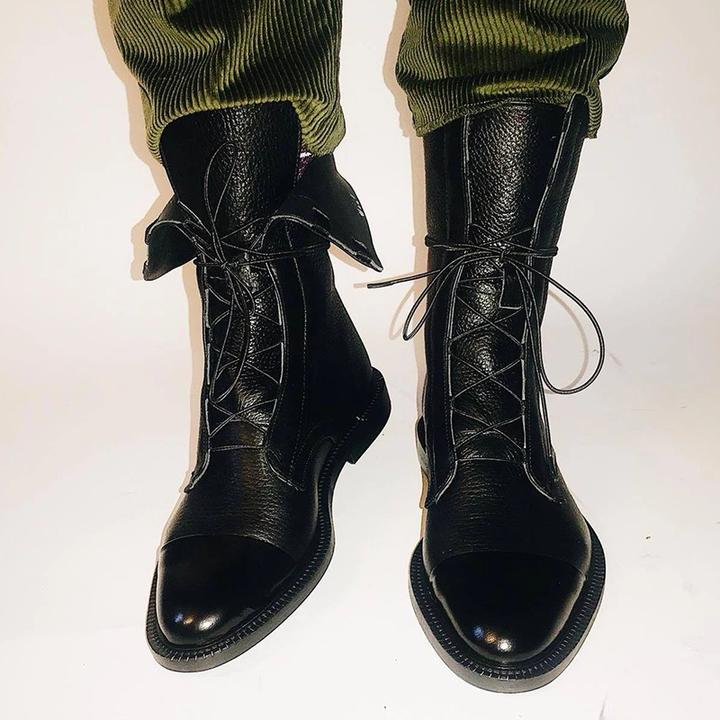 Elegant Lace-Up Ankle Boots in Black – Casual Wear, Everyday Use