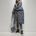 Down Jacket with Hood, Quilted Design, Grey – Casual Wear, Outdoor Activities