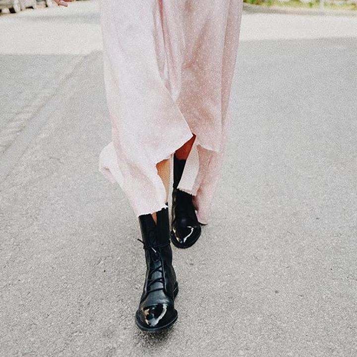 Elegant Lace-Up Ankle Boots in Black – Casual Wear, Everyday Use