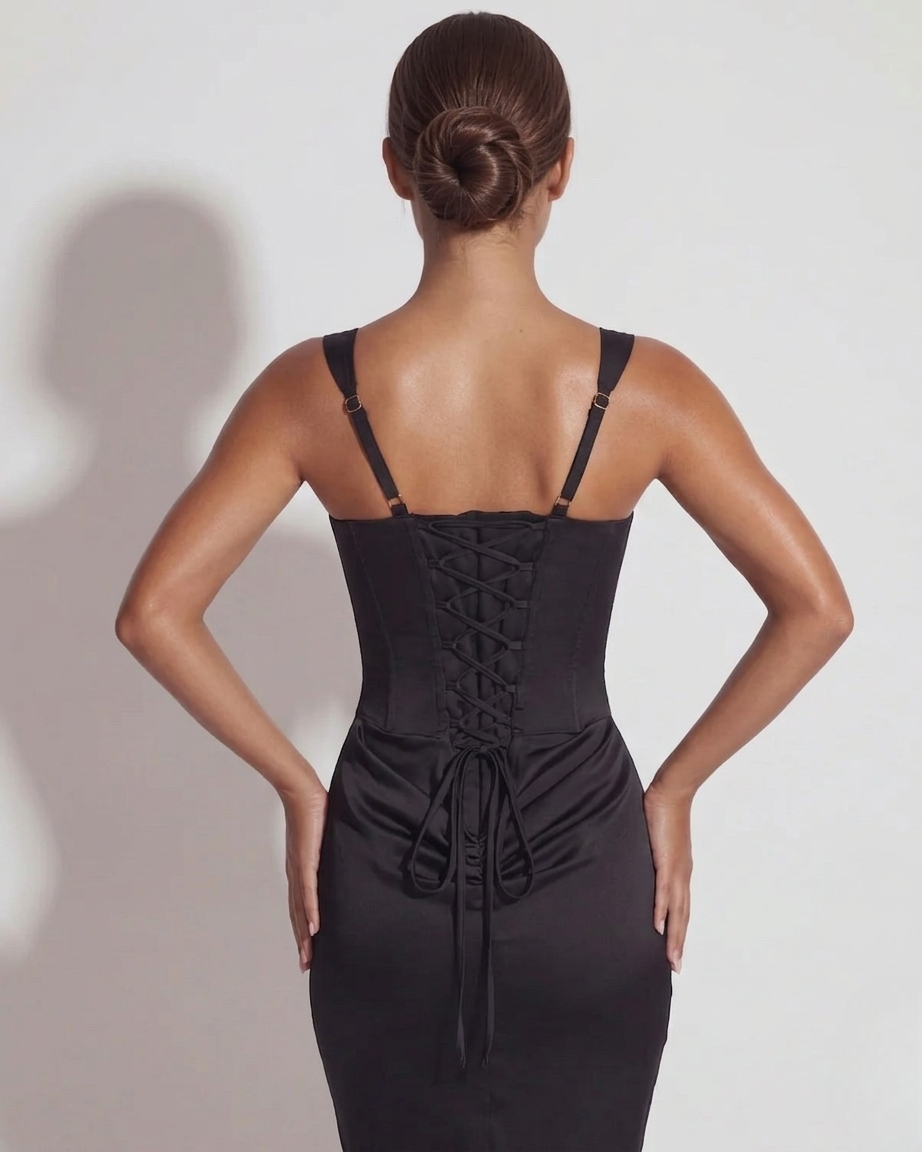 Black Structured Maxi Dress Women UK – Formal Occasion, Wedding Guest
