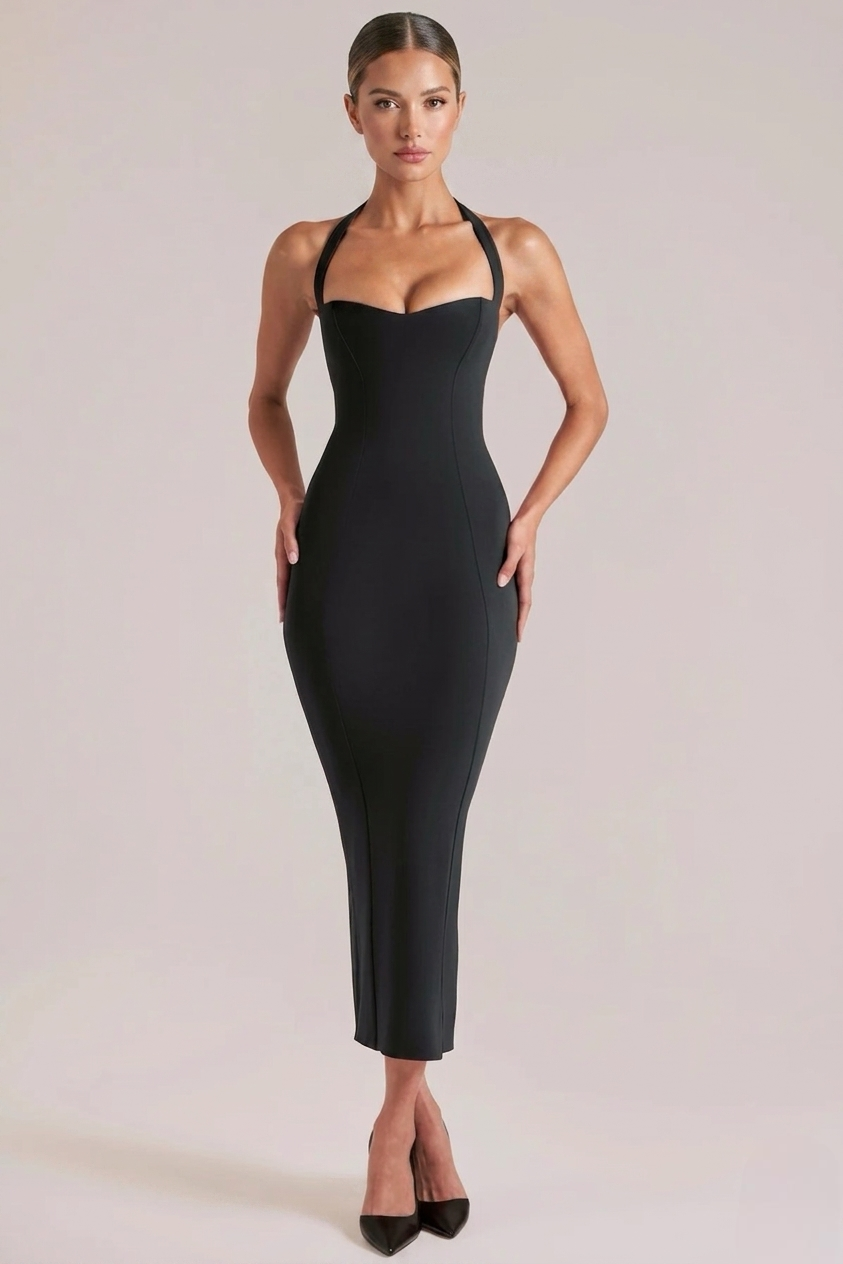 Halter Midi Dress – Occasion Gown for Weddings & Events