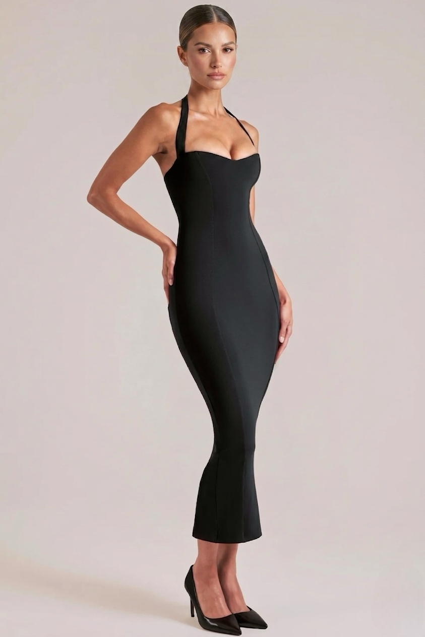 Halter Midi Dress – Occasion Gown for Weddings & Events